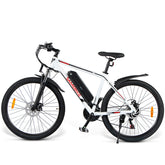 SAMEBIKE SY26 FT Electric Bike - 350W Motor 36V10AH Battery 35KM Range Mechanical Disc Brakes - White